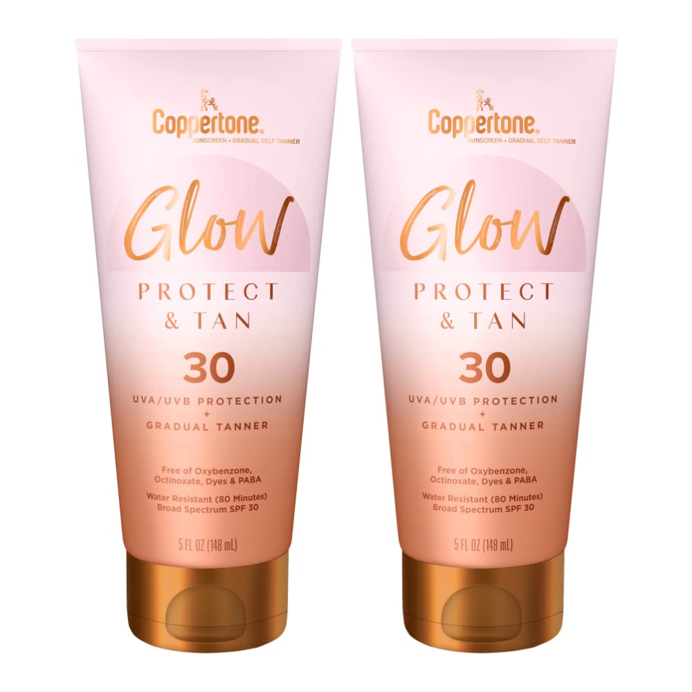 Glow-Protect-and-Tan-Sunscreen-Lotion-+-Gradual-Self-Tanner,-125