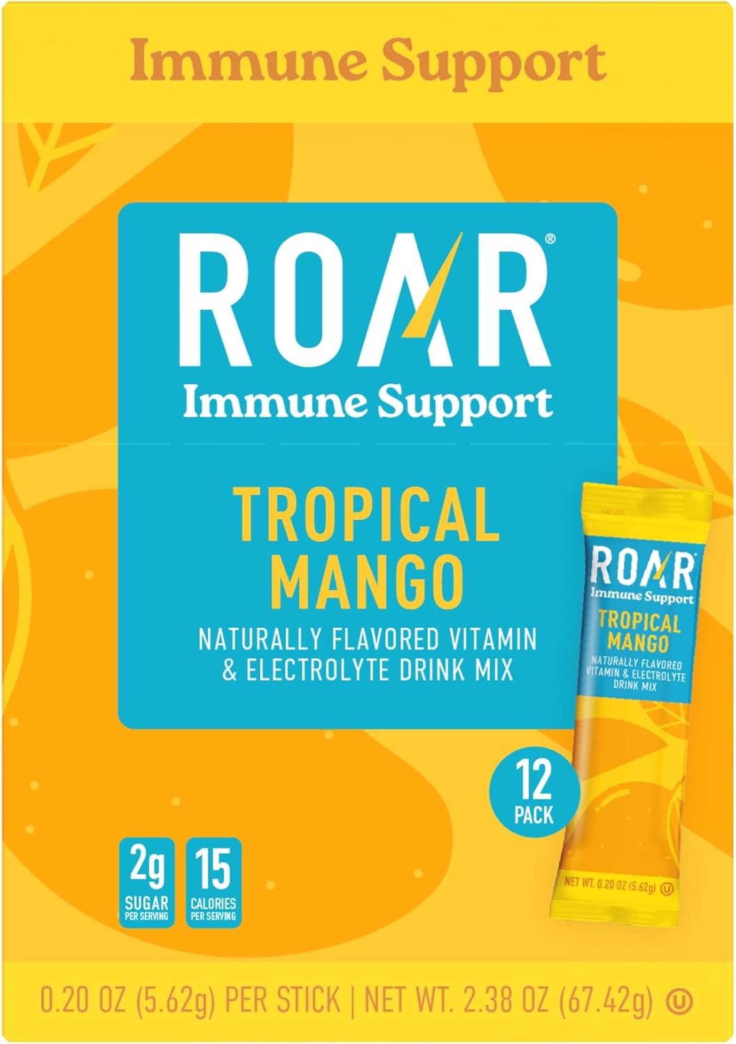 ROAR-Polvo-de-apoyo-inmunológico,-paquetes-de-hidratación--con-zinc-y-saúco,-electrolitos-en-polvo,-48