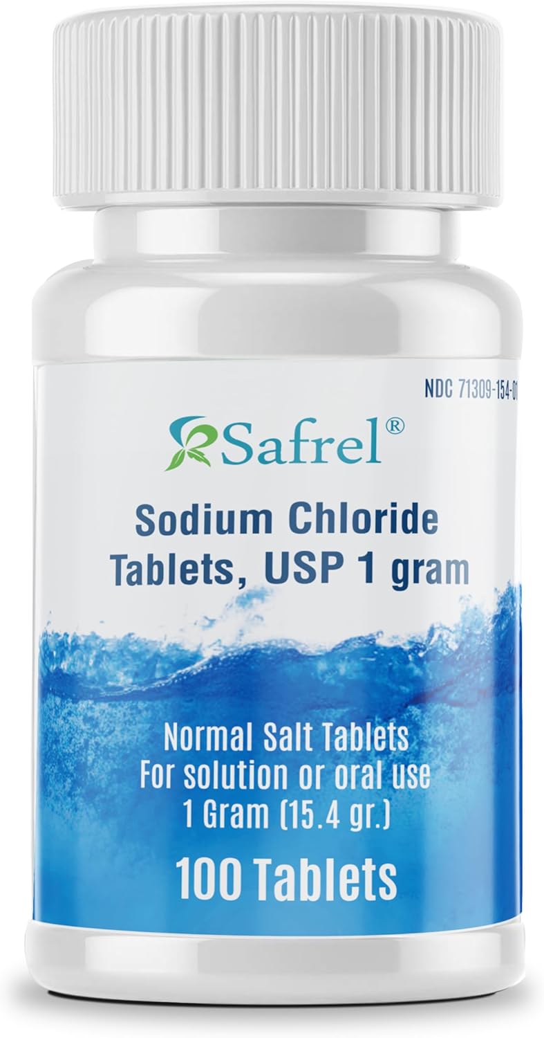 Safrel-Tabletas-de-cloruro-de-sodio-1-gm,--USP-|-Tabletas-de-sal-normal-|-99