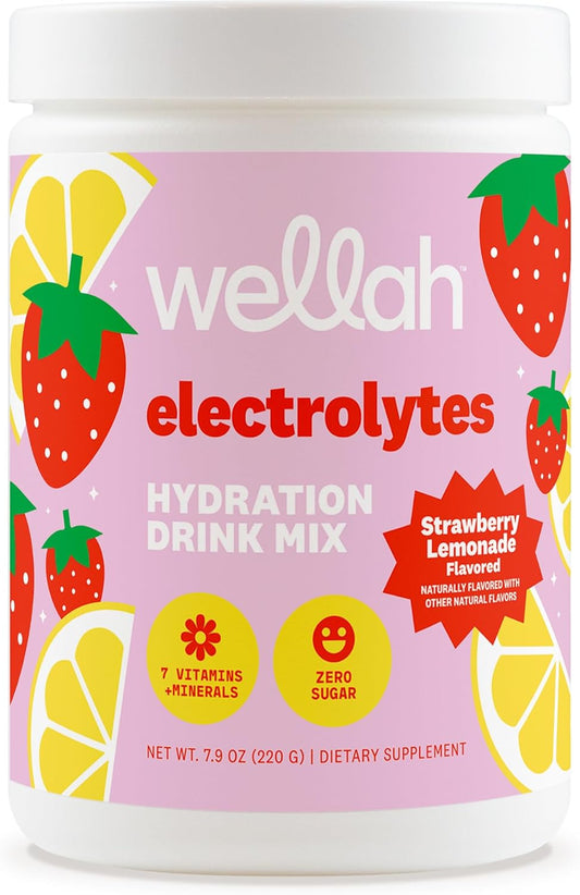 Wellah-Electrolitos-en-polvo-(limonada-de-fresa)-50--porciones---Mezcla-de-bebida-hidratante,-7-33