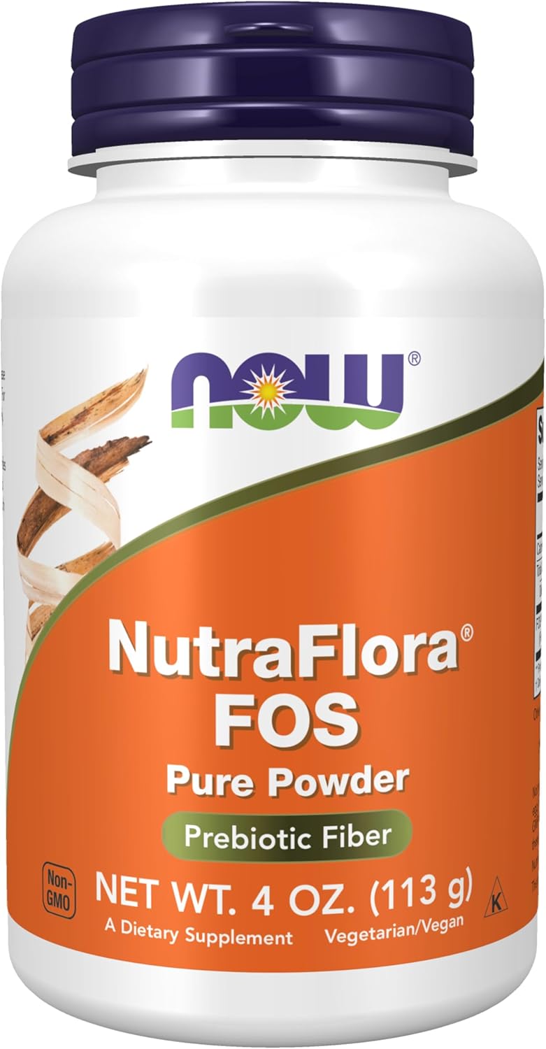 NOW-NutraFlora-FOS-(Fructooligosacáridos)-Polvo-puro,-fibra-prebiótica,-182