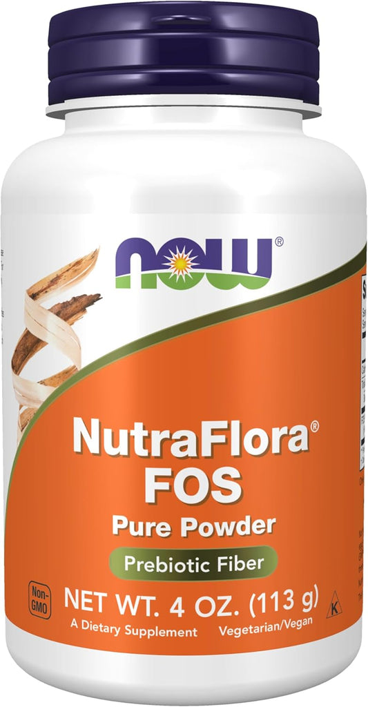 NOW-NutraFlora-FOS-(Fructooligosacáridos)-Polvo-puro,-fibra-prebiótica,-182