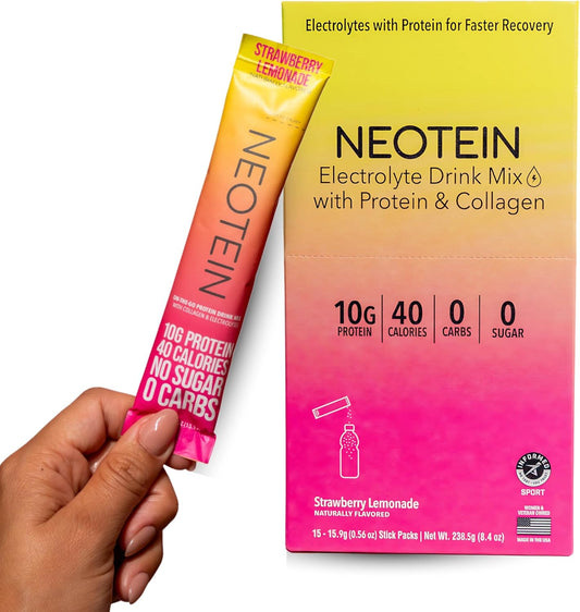 NEOTEIN:-Paquetes-de-electrolitos-en-polvo,-proteína-en--polvo-con-0.35-onzas-de-proteína-y-200