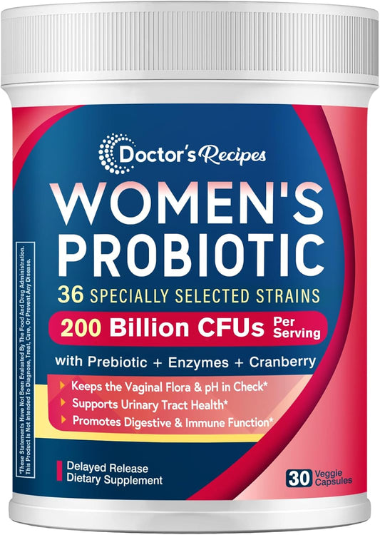 Doctor's-Recipes-Probióticos-para-mujeres,-200B-CFU-36-41