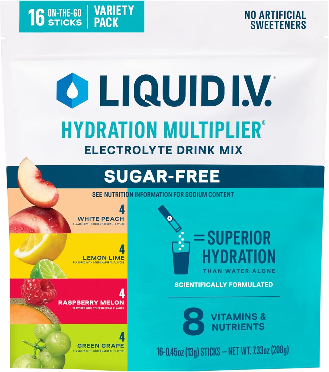 Liquid-I.V.-Multiplicador-de-hidratación-sin-azúcar,-paquete--variado---Melón-frambuesa,-lima-limón,-melocotón-446