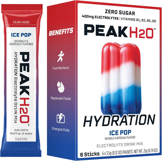 Juicy-Mixes-PeakH20---Paquetes-de-hidratación-en--polvo-de-electrolitos-|-Ice-Pop-|-85