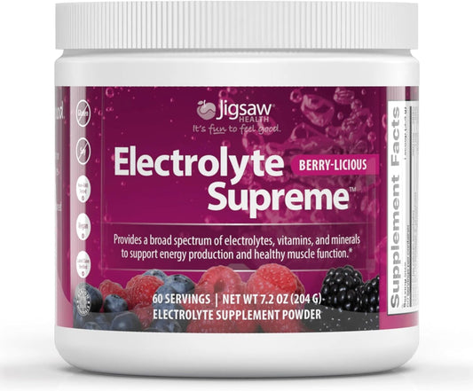 Suplemento-Jigsaw-Health-Electrolyte-Supreme,-delicioso-sabor-a--bayas,-amplio-espectro-de-electrolitos-+-oligoelementos,-210