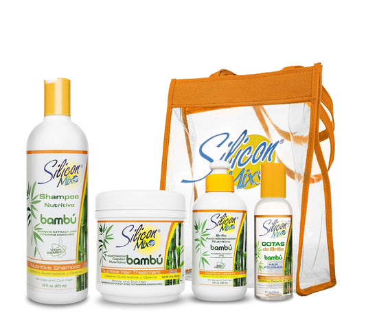 Silicon-Mix-Bambu-Set-4-piezas-Champú,-Tratamento,-Leave-In,-Pulidor-668