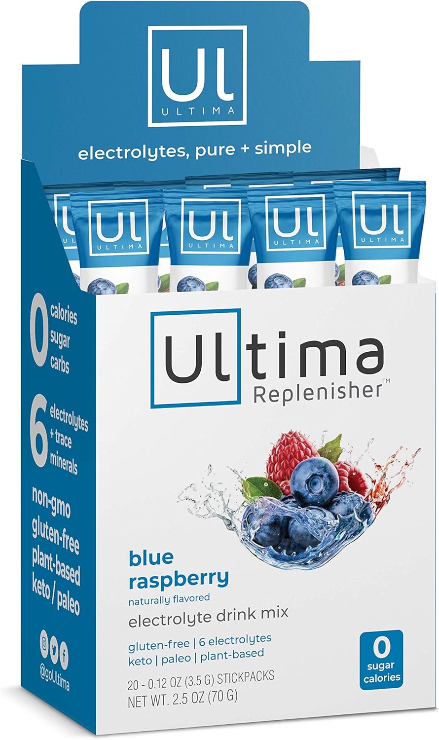 Ultima-Replenisher-Mezcla-de-bebida-de-hidratación-con--electrolitos,-frambuesa-azul,-caja-de-20-porciones,-121